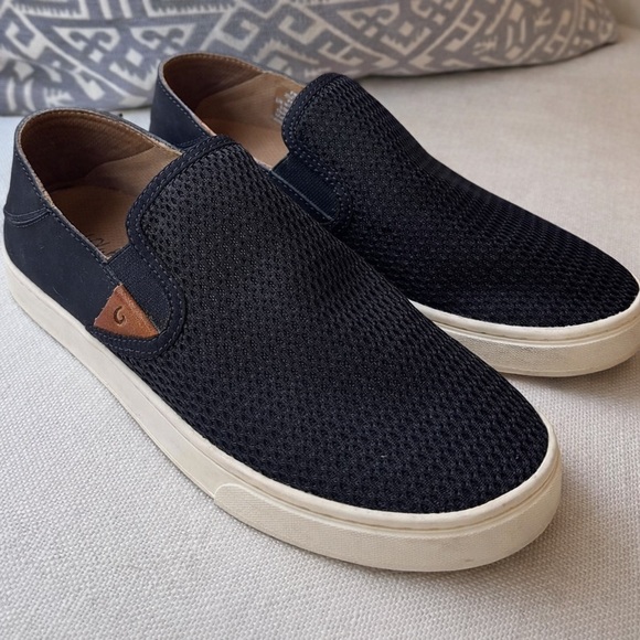 OluKai Shoes - OluKai Pehuea Slip-On Sneakers Black Mesh Women’s 9.5 Comfort Casual